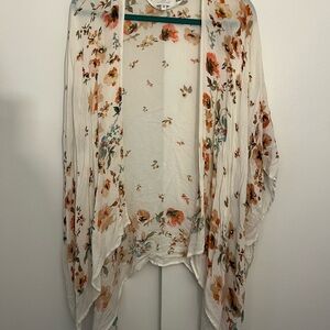 New Directions Floral Print Kimono